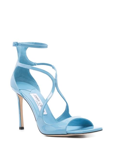 Azia 95 Sandals In Dusty Blue Patent Leather JIMMY CHOO | AZIA 95 PATDUSTY BLUE